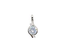 Load image into Gallery viewer, Sterling Silver Round Faceted Stone Pendant
