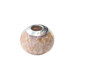 Pink and Light Orange Murano Glass Charm