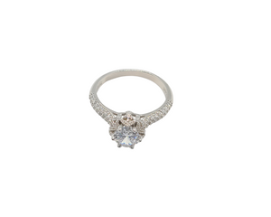 Cubic Zirconia Halo Ring