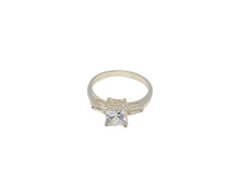 Load image into Gallery viewer, Sterling Silver Princess Cut Diamond Ring
