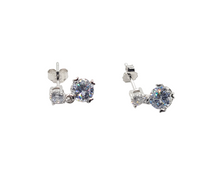 Load image into Gallery viewer, Sterling Silver Rhodium Stone Earrings
