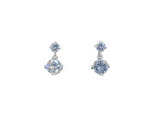 Load image into Gallery viewer, Sterling Silver Rhodium Stone Earrings
