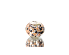 Load image into Gallery viewer, Black and Light Orange Glass Charm
