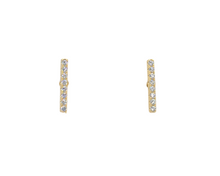 Charger l&#39;image dans la galerie, Sterling Silver with Gold Plated Bar Stud Earrings
