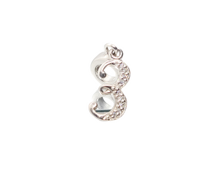 Lucky Number "3" Zirconia Charms