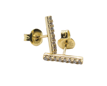 Load image into Gallery viewer, Sterling Silver with Gold Plated Bar Stud Earrings
