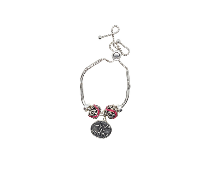 Slider Bracelet Set with Red Charm