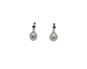 14K Yellow Gold Freshwater Cultured Pearl Stud Earrings