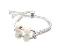 Load image into Gallery viewer, Pearl Charm Slider Bracelet Set
