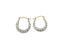 Load image into Gallery viewer, Yellow Gold Diamond Hoop Earrings
