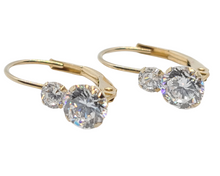 Load image into Gallery viewer, Yellow Gold Cubic Zirconia Earrings
