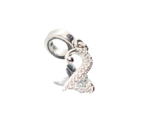 Load image into Gallery viewer, Lucky Number &quot;2&quot; Zirconia Charms
