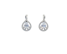 Load image into Gallery viewer, Sterling Silver Faceted Teardrop Stone Stud Earring
