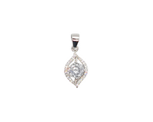 Load image into Gallery viewer, Sterling Silver Rhodium Stone Pendant
