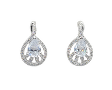 Load image into Gallery viewer, Sterling Silver Faceted Teardrop Stone Stud Earring
