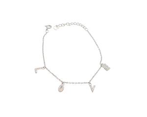 Sterling Silver with Love Charm Bracelet