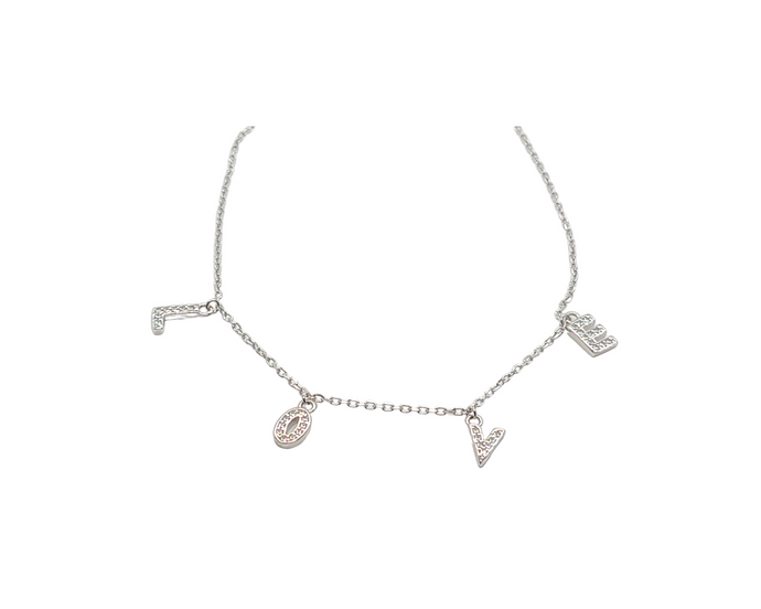 Sterling Silver with Love Charm Bracelet