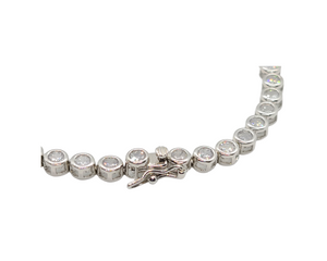 Sterling Silver with Round Cubic Zirconia Tennis Bracelet