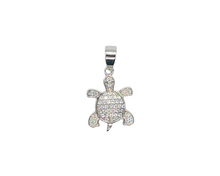 Load image into Gallery viewer, Turtle Pendant with Faceted Stones
