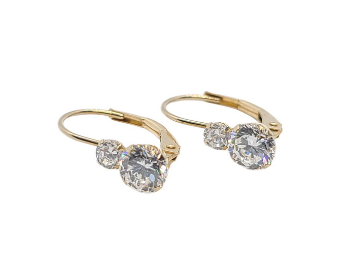 Yellow Gold Cubic Zirconia Earrings