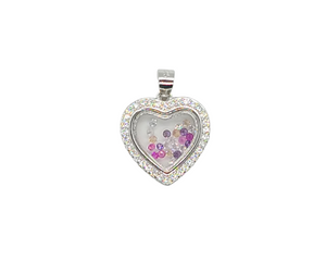 Sterling Silver Glass Heart Pendant