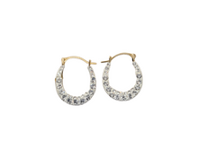 Load image into Gallery viewer, Yellow Gold Diamond Hoop Earrings
