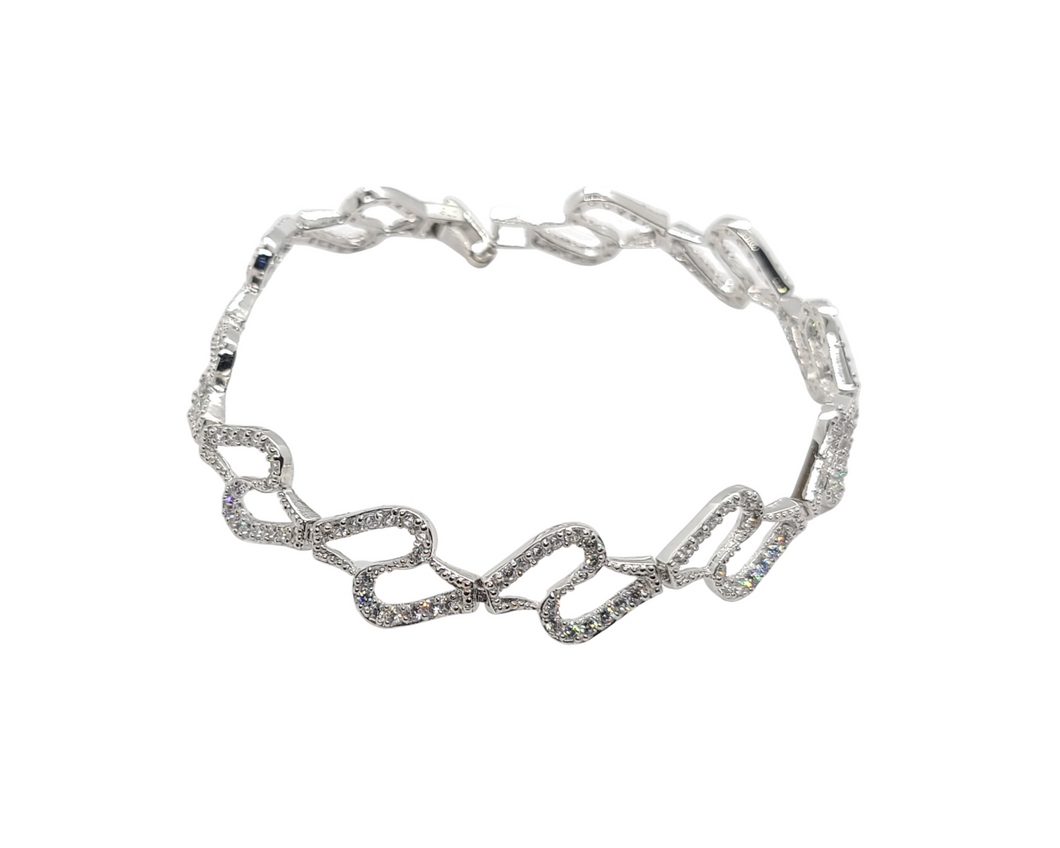 Sterling Silver with Cubic Zirconia Bracelet