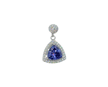 Load image into Gallery viewer, Sterling Silver Rhodium Triangle Stone Pendant
