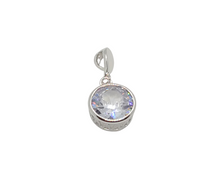 Load image into Gallery viewer, Sterling Silver with Rhodium Stone Pendant
