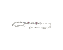 Load image into Gallery viewer, Sterling Silver with Rhodium Flower Bracelet
