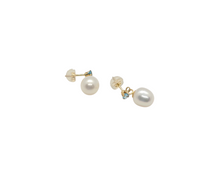 Load image into Gallery viewer, 14K Yellow Gold Freshwater Cultured Pearl Stud Earrings
