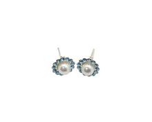 Load image into Gallery viewer, Swarovski Pearl &quot;March - Aquamarine&quot; Birthstone Earring
