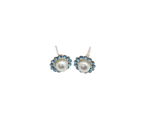 Swarovski Pearl "March - Aquamarine" Birthstone Earring