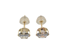 Load image into Gallery viewer, Yellow Gold Diamond Cluster Earrings
