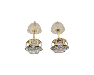 Yellow Gold Diamond Cluster Earrings