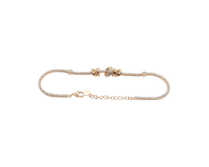 Sterling Silver with Rose Gold, Tennis Bracelet