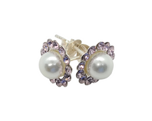 Charger l&#39;image dans la galerie, Swarovski Pearl &quot;October Rose&quot; Birthstone Earring
