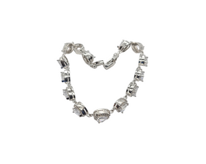 Sterling Silver Pear-Shape Cubic Zirconia Bracelet