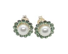 Charger l&#39;image dans la galerie, Swarovski Pearl &quot;August Peridot&quot; Birthstone Earring
