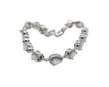 Load image into Gallery viewer, Sterling Silver Pear-Shape Cubic Zirconia Bracelet
