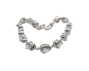 Sterling Silver Pear-Shape Cubic Zirconia Bracelet