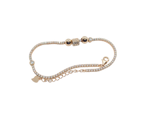 Sterling Silver with Rose Gold, Tennis Bracelet