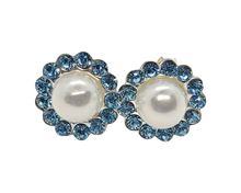 Load image into Gallery viewer, Swarovski Pearl &quot;December Blue Zircon&quot; Birthstone Earring
