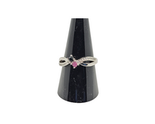 Load image into Gallery viewer, Sterling Silver Infinity Sapphire Stone Ring
