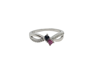 Sterling Silver Infinity Sapphire Stone Ring