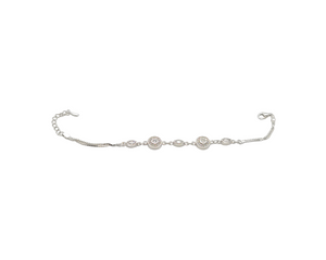 Sterling Silver with Rhodium Cubic Zirconia Bracelet