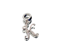 Load image into Gallery viewer, Alphabet &quot;K&quot; Zirconia Charm
