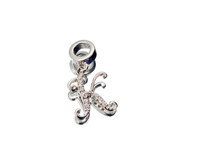 Alphabet "K" Zirconia Charm