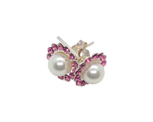 Load image into Gallery viewer, Swarovski Pearl &quot;October Rose&quot; Birthstone Earring
