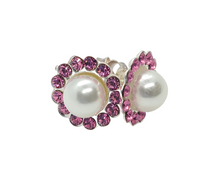 Charger l&#39;image dans la galerie, Swarovski Pearl &quot;October Rose&quot; Birthstone Earring
